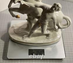 Vintage German Porcelain Figurine Horse and Man