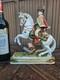 Vintage German Dresden Porcelain Prince Eugene Napoleon General Horse Statue