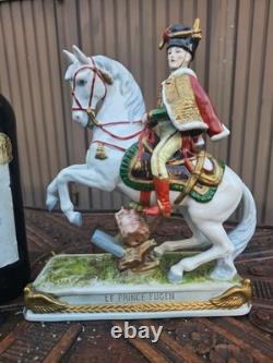 Vintage German dresden porcelain Prince eugene napoleon general horse statue