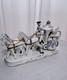 Vintage German Porcelain Carriage Coach Princess Horses Blue, White, And Gold