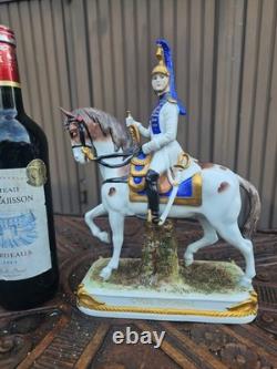 Vintage German scheibe alsbach porcelain napoleon garde imperial horse statue