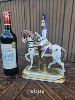 Vintage German scheibe alsbach porcelain napoleon garde imperial horse statue