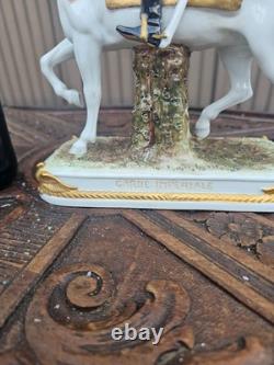 Vintage German scheibe alsbach porcelain napoleon garde imperial horse statue
