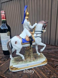 Vintage German scheibe alsbach porcelain napoleon garde imperial horse statue