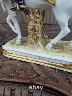 Vintage German scheibe alsbach porcelain napoleon garde imperial horse statue