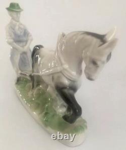 Vintage Germany Porcelain Kronenadler 7728 Men With Horse Rare It/320