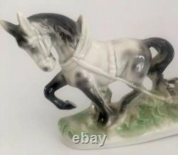 Vintage Germany Porcelain Kronenadler 7728 Men With Horse Rare It/320