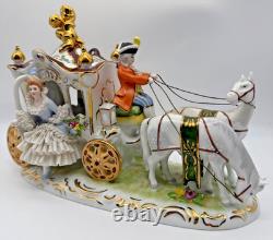 Vintage Gerold Porzellan Tettau Bavaria Horse Drawn Carriage Figurine Gold Vintage Gerold Porzellan Tettau Bavaria Horse Drawn Carriage Figurine Gold