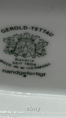 Vintage Gerold Porzellan Tettau Bavaria Horse Drawn Carriage Figurine Gold