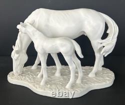 Vintage Goebel G. Bochmann 1974 Porcelain Horse & Foal Sculpture Statue Germany