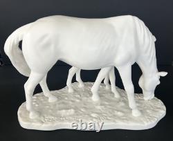 Vintage Goebel G. Bochmann 1974 Porcelain Horse & Foal Sculpture Statue Germany