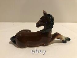 Vintage Goebel Laying Horse/Foal Figurine 4.25 Incised Crown and Full Bee Mark
