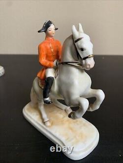 Vintage Goebel Lipizzan Dressage Horse Stallion Rider Porcelain Figurine