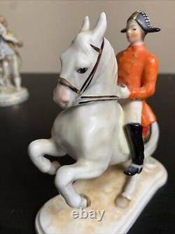 Vintage Goebel Lipizzan Dressage Horse Stallion Rider Porcelain Figurine