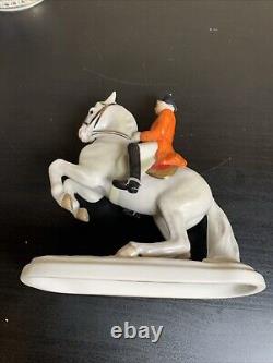 Vintage Goebel Lipizzan Dressage Horse Stallion Rider Porcelain Figurine