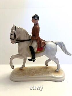 Vintage Goebel Lipizzan Dressage Horse Stallion Rider Porcelain Figurine GF 137