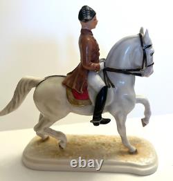 Vintage Goebel Lipizzan Dressage Horse Stallion Rider Porcelain Figurine GF 137