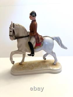 Vintage Goebel Lipizzan Dressage Horse Stallion Rider Porcelain Figurine GF 137
