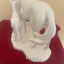 Vintage Goetz bisque porcelain horse and foal figurine. Signed. MINT CONDITION