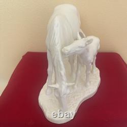 Vintage Goetz bisque porcelain horse and foal figurine. Signed. MINT CONDITION