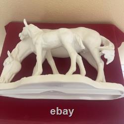 Vintage Goetz bisque porcelain horse and foal figurine. Signed. MINT CONDITION