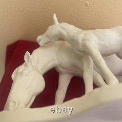 Vintage Goetz bisque porcelain horse and foal figurine. Signed. MINT CONDITION