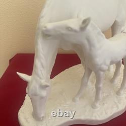 Vintage Goetz bisque porcelain horse and foal figurine. Signed. MINT CONDITION