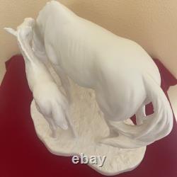 Vintage Goetz bisque porcelain horse and foal figurine. Signed. MINT CONDITION