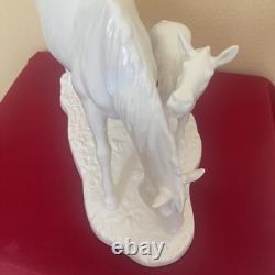 Vintage Goetz bisque porcelain horse and foal figurine. Signed. MINT CONDITION