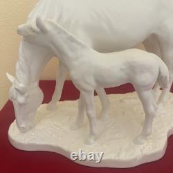 Vintage Goetz bisque porcelain horse and foal figurine. Signed. MINT CONDITION
