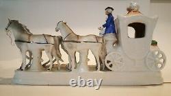 Vintage Grafenthal German Porcelain Figurine With4 Horses and Carriage