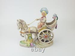 Vintage Gräfenthal Porcelain Figurine Child in Horse-Drawn Carriage