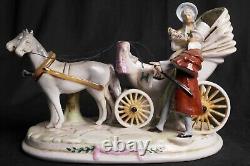 Vintage Grafenthal Porcelain Horse & Carriage with Couple Germany