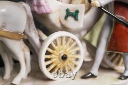 Vintage Grafenthal Porcelain Horse & Carriage with Couple Germany