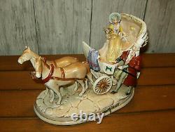 Vintage Grafenthal Porcelain Horse & Carriage with Couple-Germany-c1893