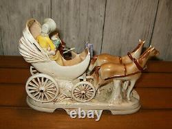 Vintage Grafenthal Porcelain Horse & Carriage with Couple-Germany-c1893