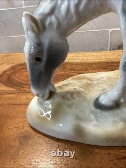 Vintage H S Unterweissbach German Porcelain Horse Grazing