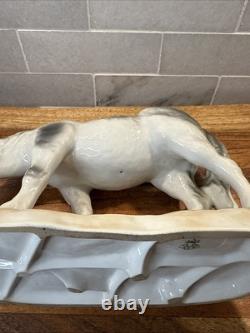 Vintage H S Unterweissbach German Porcelain Horse Grazing