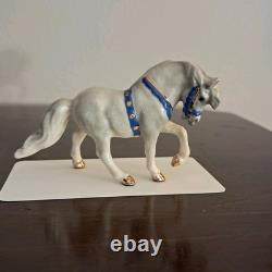 Vintage Hagen Renaker Circus Pony, Head Down, Turquoise Harness