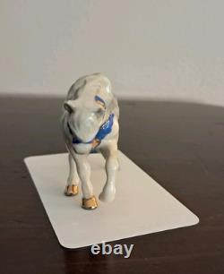 Vintage Hagen Renaker Circus Pony, Head Down, Turquoise Harness