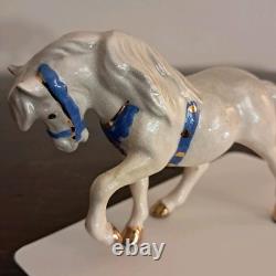 Vintage Hagen Renaker Circus Pony, Head Down, Turquoise Harness
