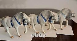 Vintage Hagen Renaker Circus Pony, Head Down, Turquoise Harness