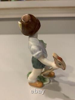 Vintage Herend Hungary Porcelain Figurine, Boy Riding Hobby Horse, Model #5836