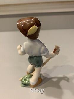 Vintage Herend Hungary Porcelain Figurine, Boy Riding Hobby Horse, Model #5836