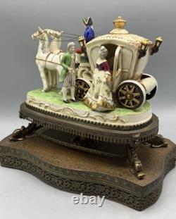 Vintage Horse And Carriage Porcelain Figurine Victorian Light