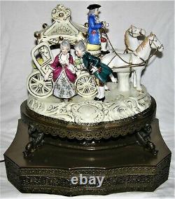 Vintage Horse And Carriage Porcelain Figurine Victorian Light