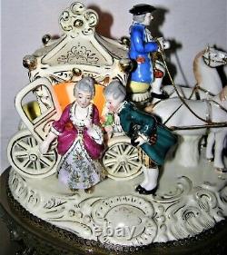 Vintage Horse And Carriage Porcelain Figurine Victorian Light