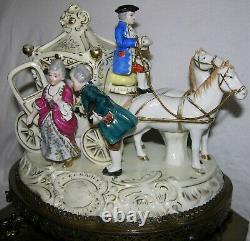 Vintage Horse And Carriage Porcelain Figurine Victorian Light