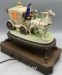 Vintage Horse And Carriage Porcelain Figurine Victorian Light
