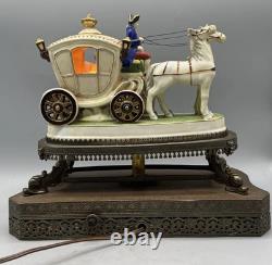 Vintage Horse And Carriage Porcelain Figurine Victorian Light